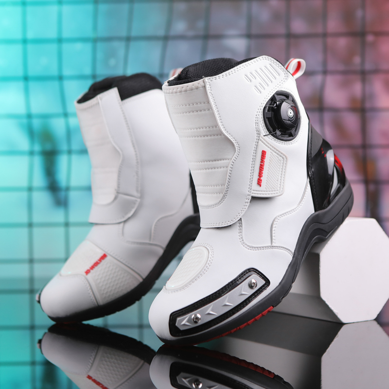 Motorcycle Boots Waterproof Riding - 블랙 오토바이 부츠 가죽 남성용 오토바이