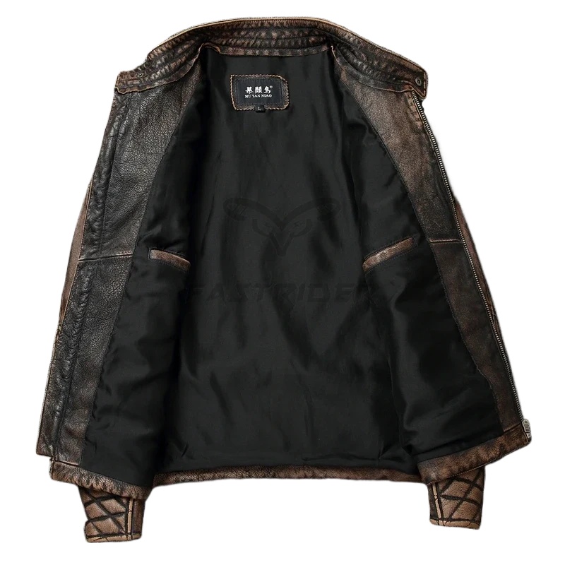 Leather Motorcycle Jacket Biker - 2026년 출시, 남성용 빈티지 스타일 오토바이