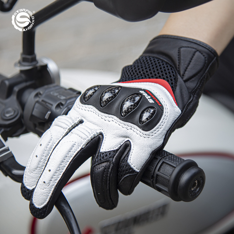 Motorcycle Gloves Leather Knuckle - 스타 필드 나이트 여성용 오토바이 장갑