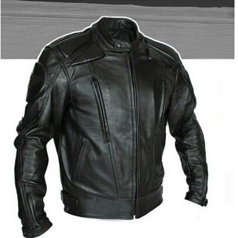 Leather Motorcycle Jacket Biker - 블랙 슬림 봄 가을 오토바이 재킷