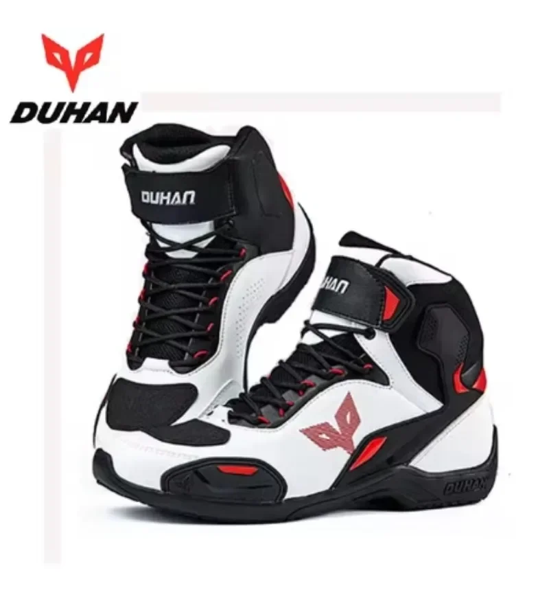 Motorcycle Boots Waterproof Riding - DUHAN 남성용 가죽 라이딩 부츠, 오토바이
