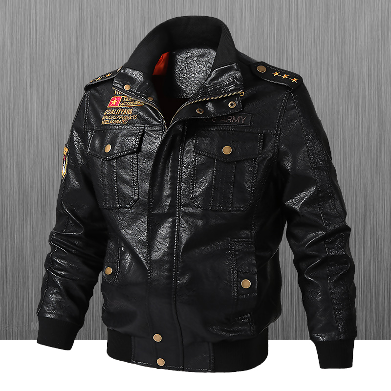 Leather Motorcycle Jacket Biker - 슬림핏 바이커 가죽 자켓 남성 캐주얼