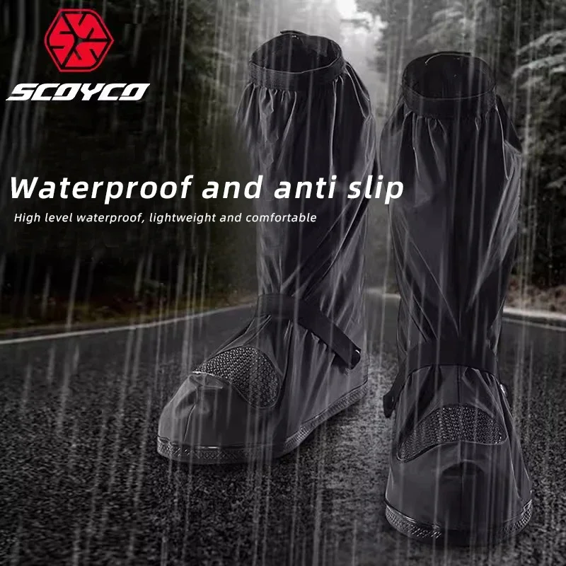 Motorcycle Boots Waterproof Riding - SCOYCO 오토바이 하이 튜브 레인 부츠
