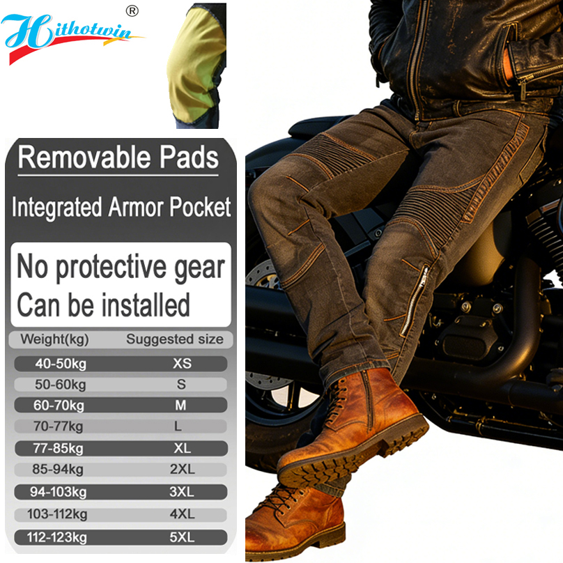 Motorcycle Pants Riding Armored - 남성용 케블라 소재 오토바이용 청바지, 봄/여름용,