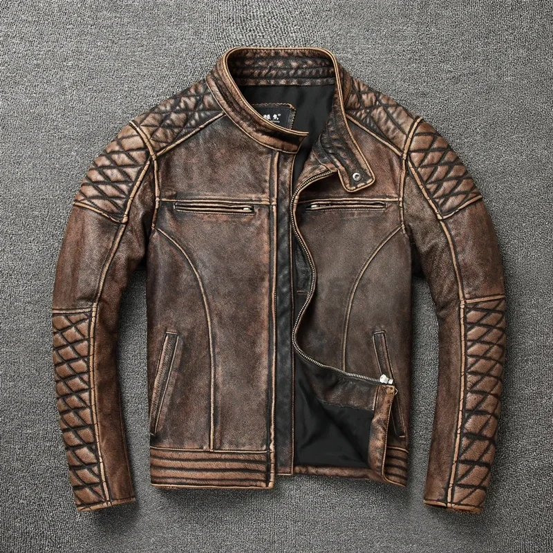 2026년 출시, 남성용 빈티지 스타일 오토바이 재킷, - Leather Motorcycle Jacket Biker 리뷰 및 가격