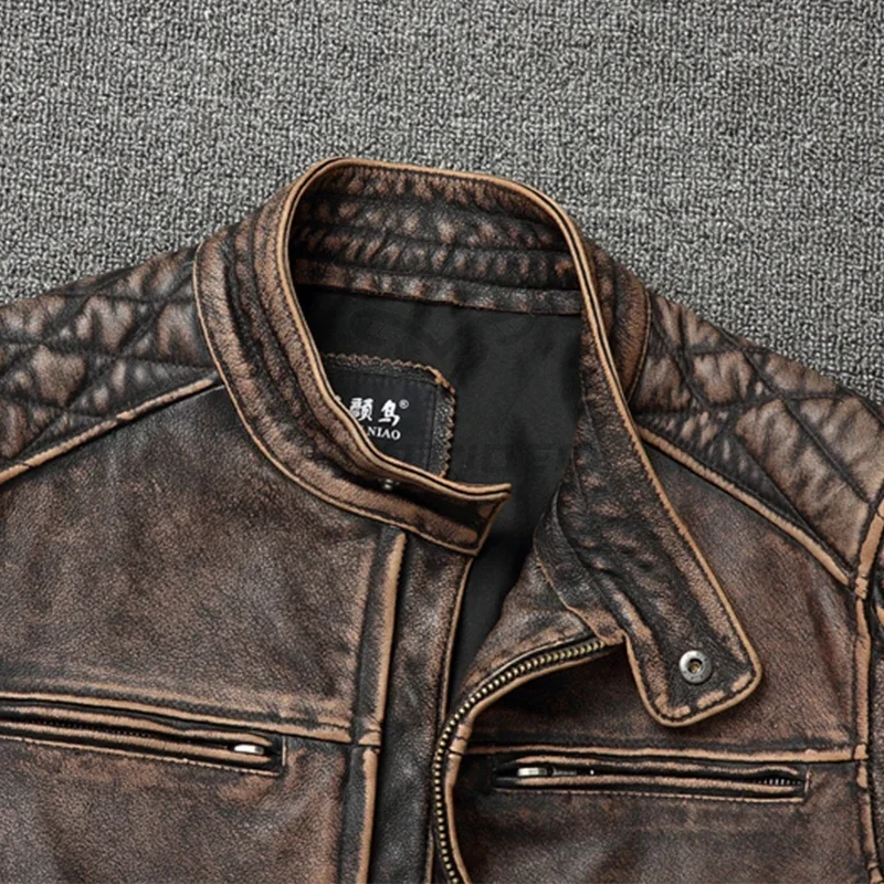 2026년 출시, 남성용 빈티지 스타일 오토바이 재킷, - Leather Motorcycle Jacket Biker 리뷰 및 가격