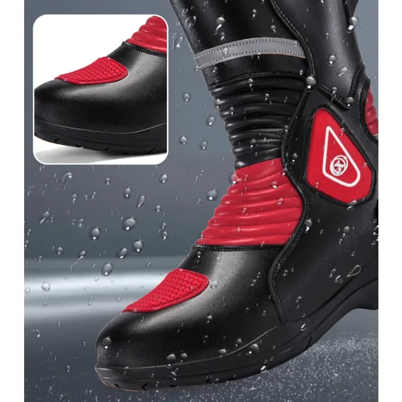 통기성이 좋은 미끄럼 방지 기능의 남성용 가죽 모토 부 - Motorcycle Boots Waterproof Riding 리뷰 및 가격