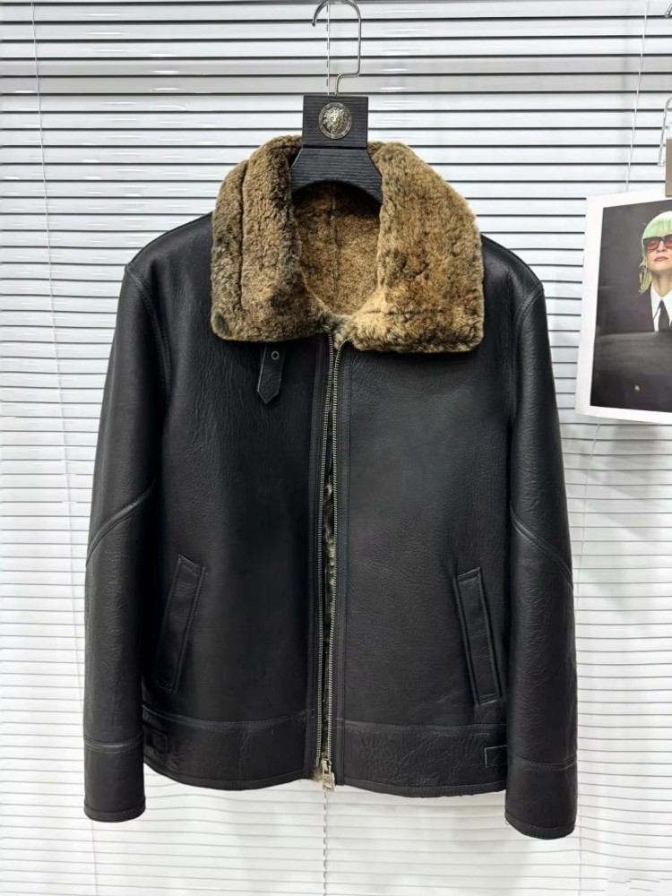 남성용 겨울 턴다운 칼라 따뜻한 양모 안감 양가죽 정품 - Leather Motorcycle Jacket Biker 리뷰 및 가격