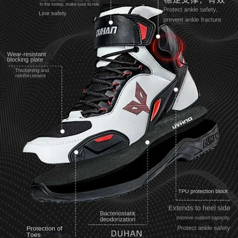 DUHAN 남성용 가죽 라이딩 부츠, 오토바이 방수,  - Motorcycle Boots Waterproof Riding 리뷰 및 가격