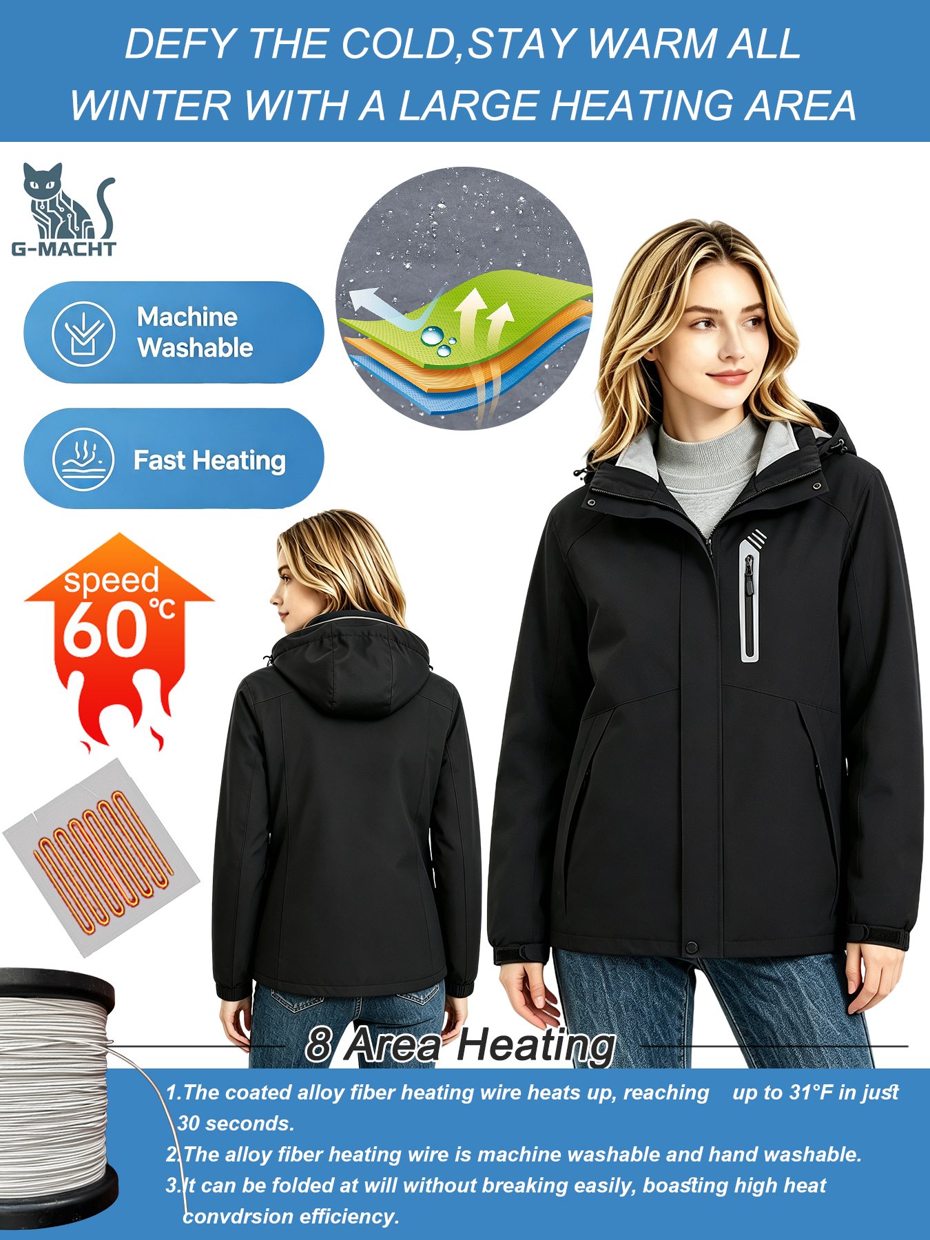 8구역 USB 발열 기능이 있는 방풍 재킷, 탈부착 가 - Motorcycle Jacket Thermal Liner 리뷰 및 가격