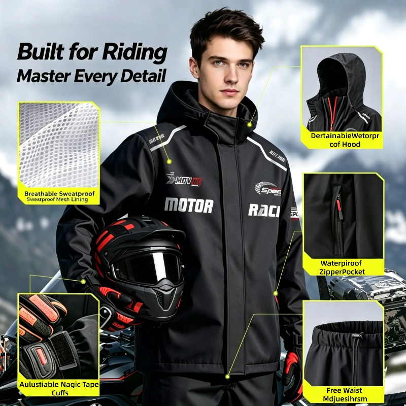 오토바이용 방수복, 분리형 방수 재킷 및 바지 세트,  - Motorcycle Riding Jacket Waterproof 리뷰 및 가격