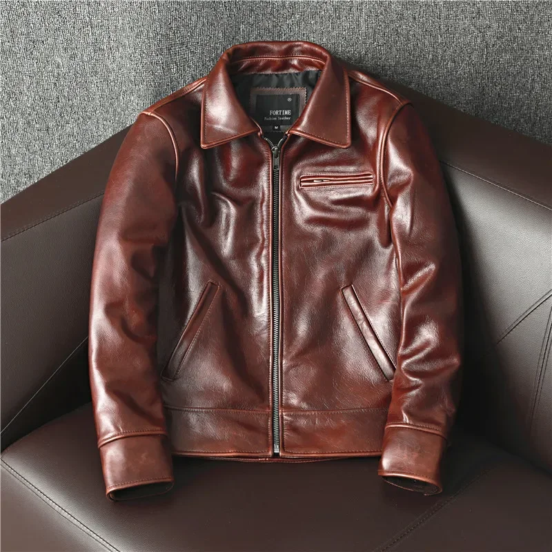 2026년 유행하는 천연 소가죽 재킷, 남성용 빈티지  - Leather Motorcycle Jacket Biker 리뷰 및 가격