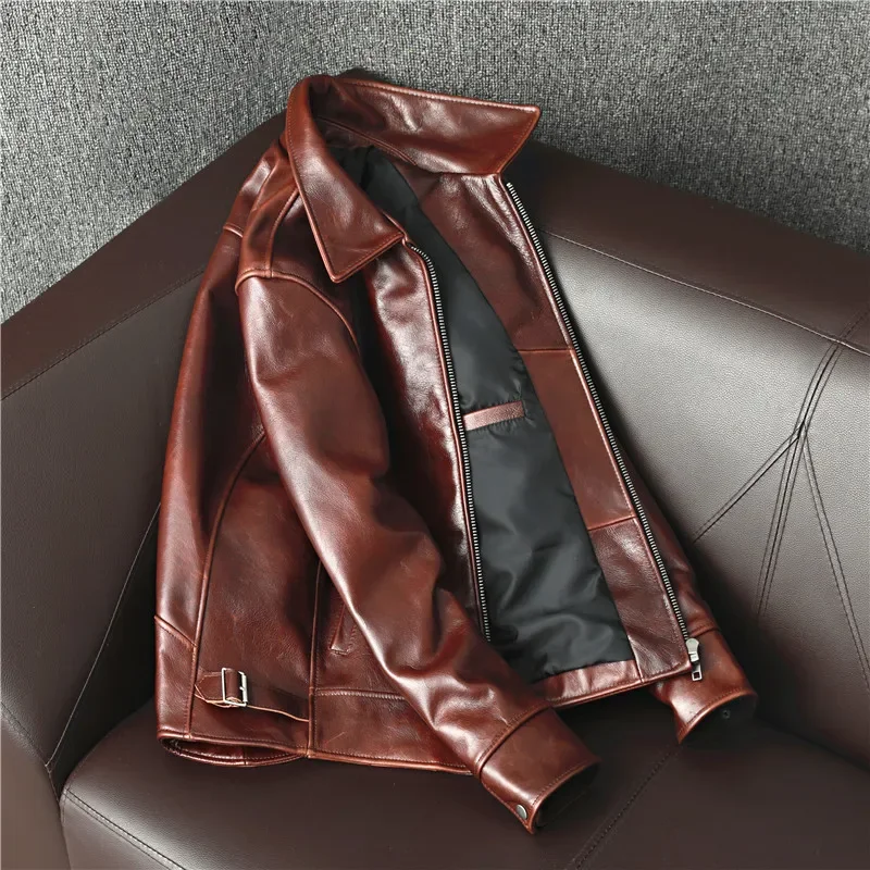 2026년 유행하는 천연 소가죽 재킷, 남성용 빈티지  - Leather Motorcycle Jacket Biker 리뷰 및 가격