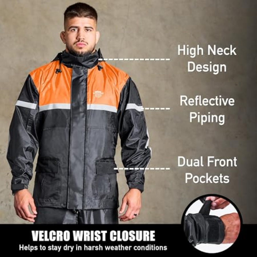 방수 오토바이 레인슈트, 2피스 반사 기능, 경량 라이 - Motorcycle Rain Suit 2 Piece 리뷰 및 가격