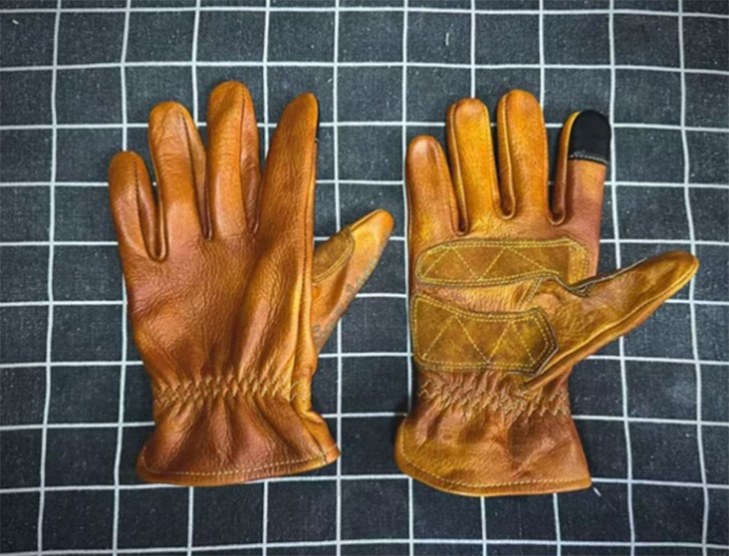 수제 진짜 가죽 레트로 오토바이 장갑, 풀 핑거 터치  - Motorcycle Gloves Leather Knuckle 리뷰 및 가격