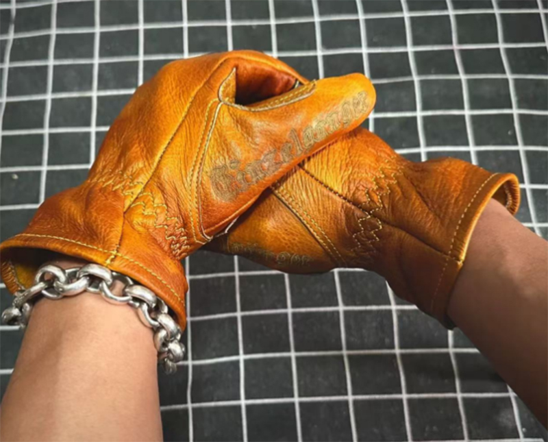 수제 진짜 가죽 레트로 오토바이 장갑, 풀 핑거 터치  - Motorcycle Gloves Leather Knuckle 리뷰 및 가격