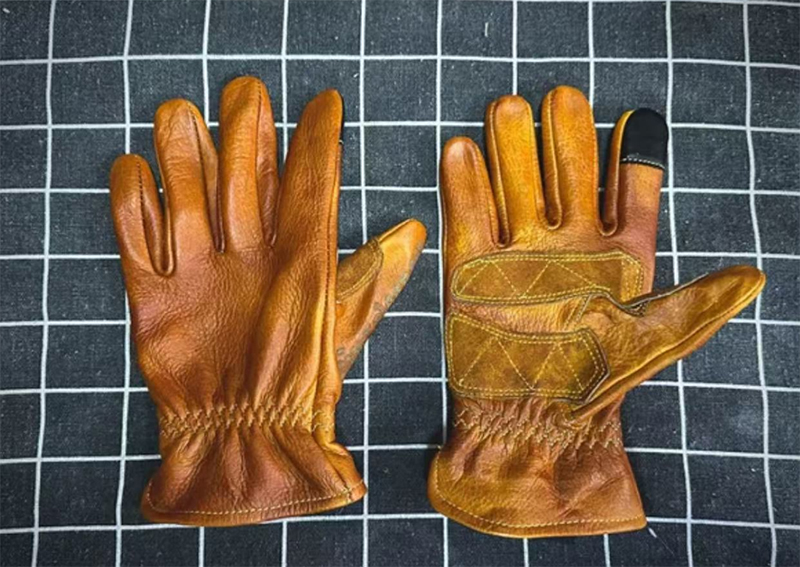 수제 진짜 가죽 레트로 오토바이 장갑, 풀 핑거 터치  - Motorcycle Gloves Leather Knuckle 리뷰 및 가격