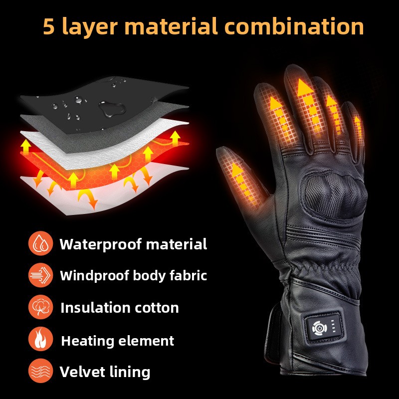 7.4V 발열 가죽 오토바이 장갑, 충전식 하드 너클  - Motorcycle Gloves Leather Knuckle 리뷰 및 가격