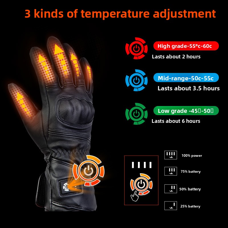 7.4V 발열 가죽 오토바이 장갑, 충전식 하드 너클  - Motorcycle Gloves Leather Knuckle 리뷰 및 가격