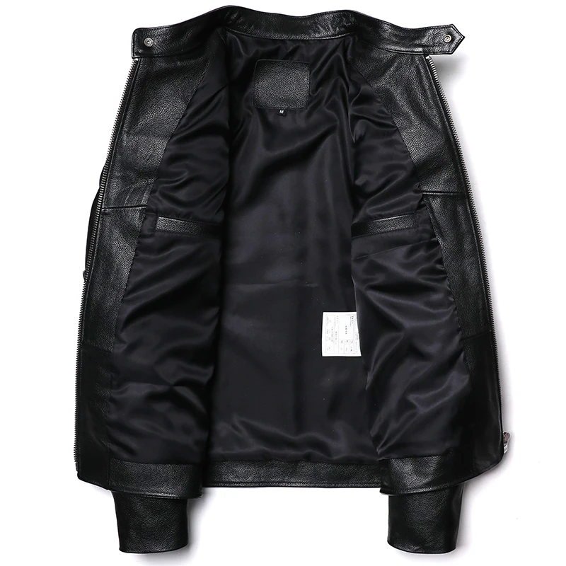 클래식 오토바이 천연 가죽 재킷, 천연 소가죽 슬림 모 - Leather Motorcycle Jacket Biker 리뷰 및 가격