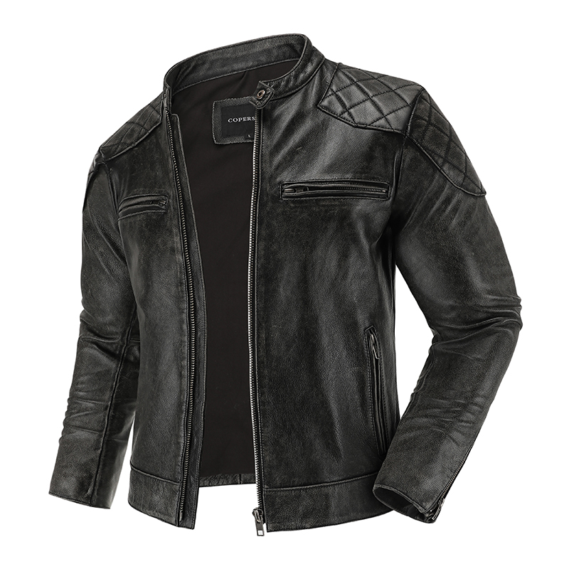 남성용 레트로 가죽 재킷, 오토바이 라이딩 슈트, 바이 - Leather Motorcycle Jacket Biker 리뷰 및 가격