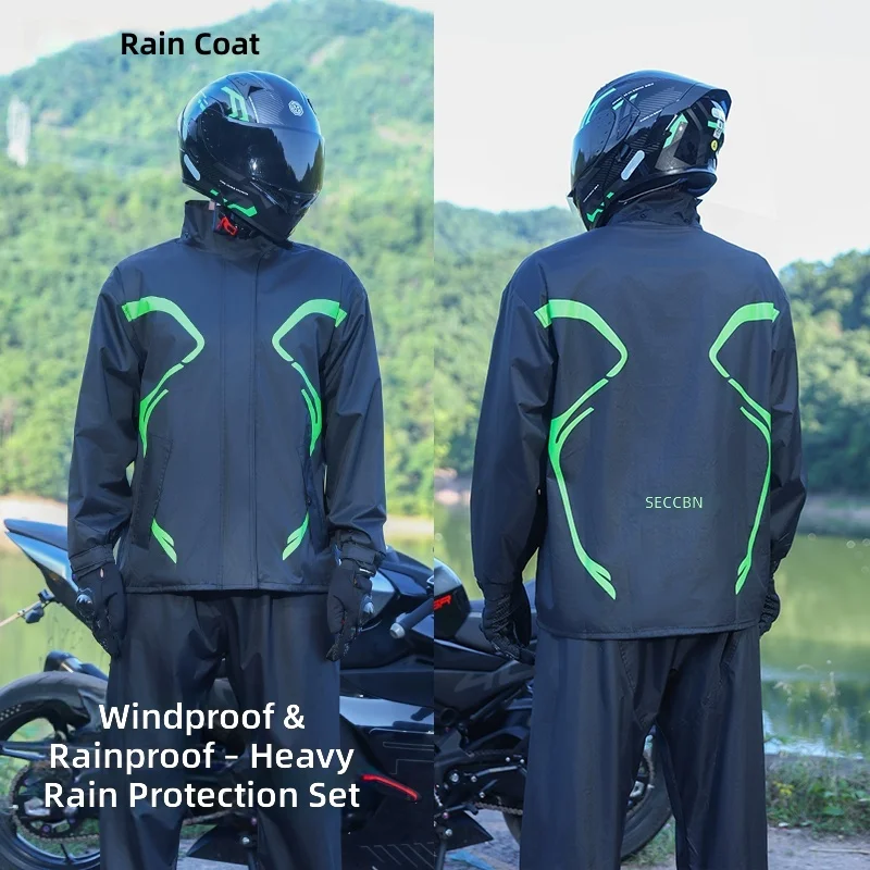 오토바이 레인슈트 방수 2피스 반사 재킷 및 바지 세트 - Motorcycle Rain Suit 2 Piece 리뷰 및 가격