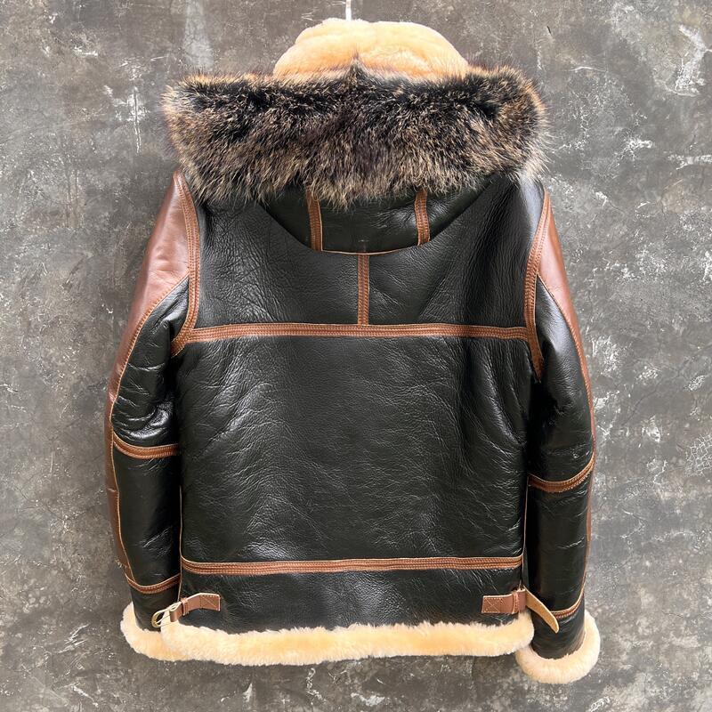 남성용 두꺼운 모피 원 B3 아웃웨어, 비행 세트 슬림 - Leather Motorcycle Jacket Biker 리뷰 및 가격