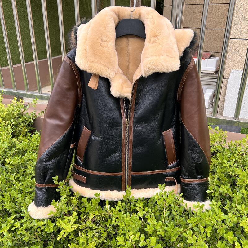 남성용 두꺼운 모피 원 B3 아웃웨어, 비행 세트 슬림 - Leather Motorcycle Jacket Biker 리뷰 및 가격