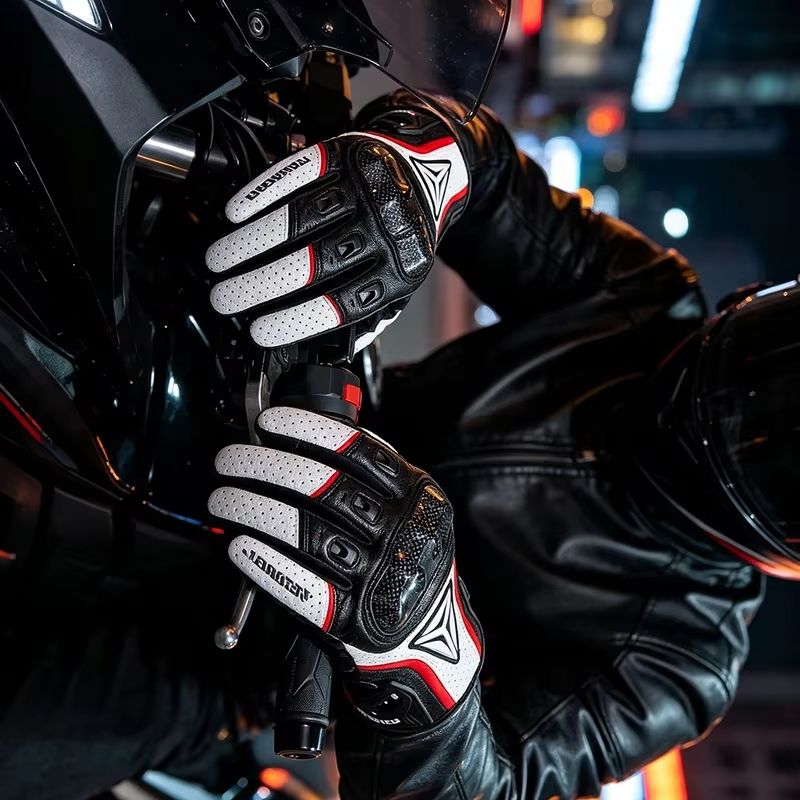 천연 가죽 소재의 오토바이 장갑, 손가락 전체를 덮는  - Motorcycle Gloves Leather Knuckle 리뷰 및 가격