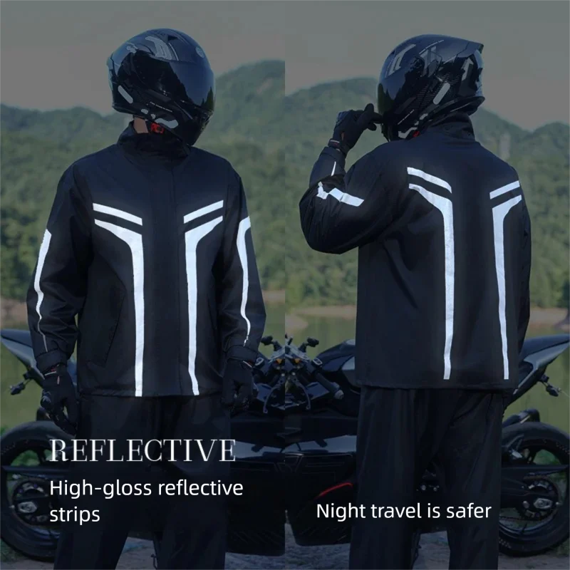 오토바이 레인슈트 방수 2피스 반사 후드 재킷 및 바지 - Motorcycle Rain Suit 2 Piece 리뷰 및 가격