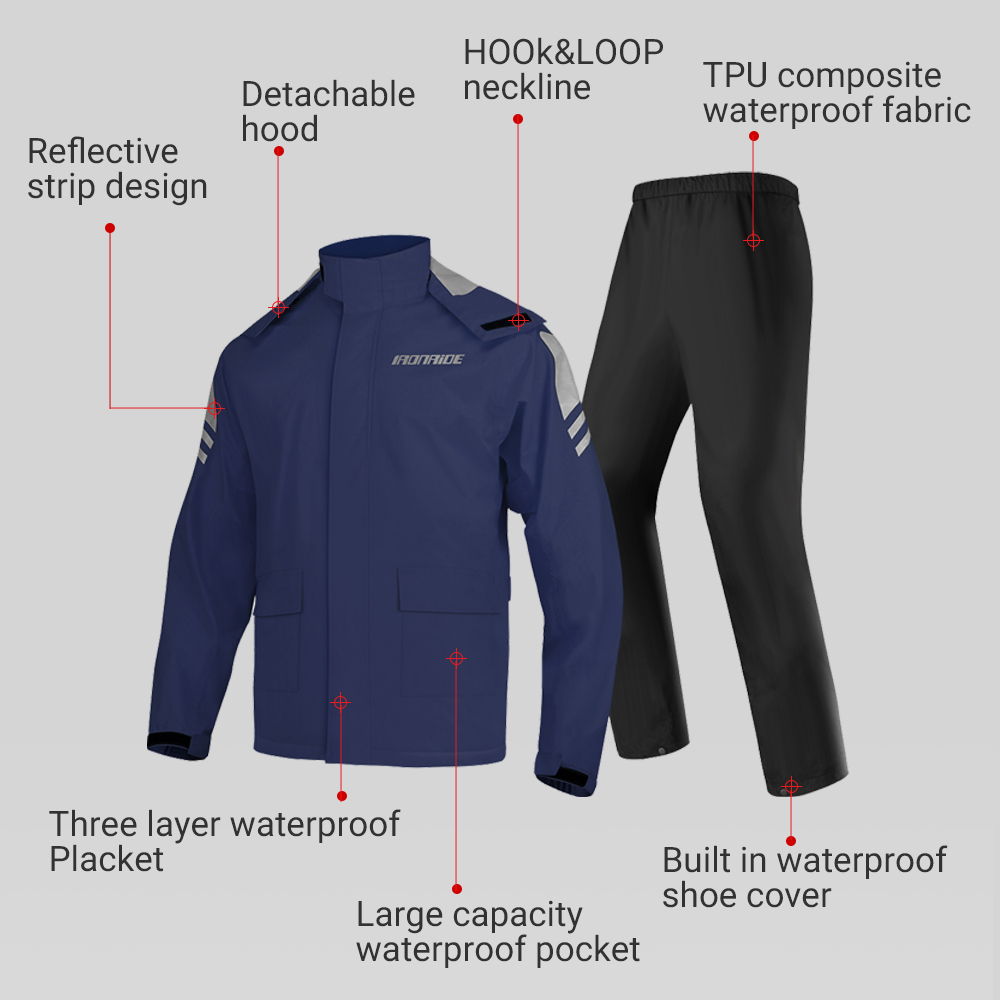 남성용 오토바이 레인코트 세트 반사 기능 야외 라이딩  - Motorcycle Riding Jacket Waterproof 리뷰 및 가격